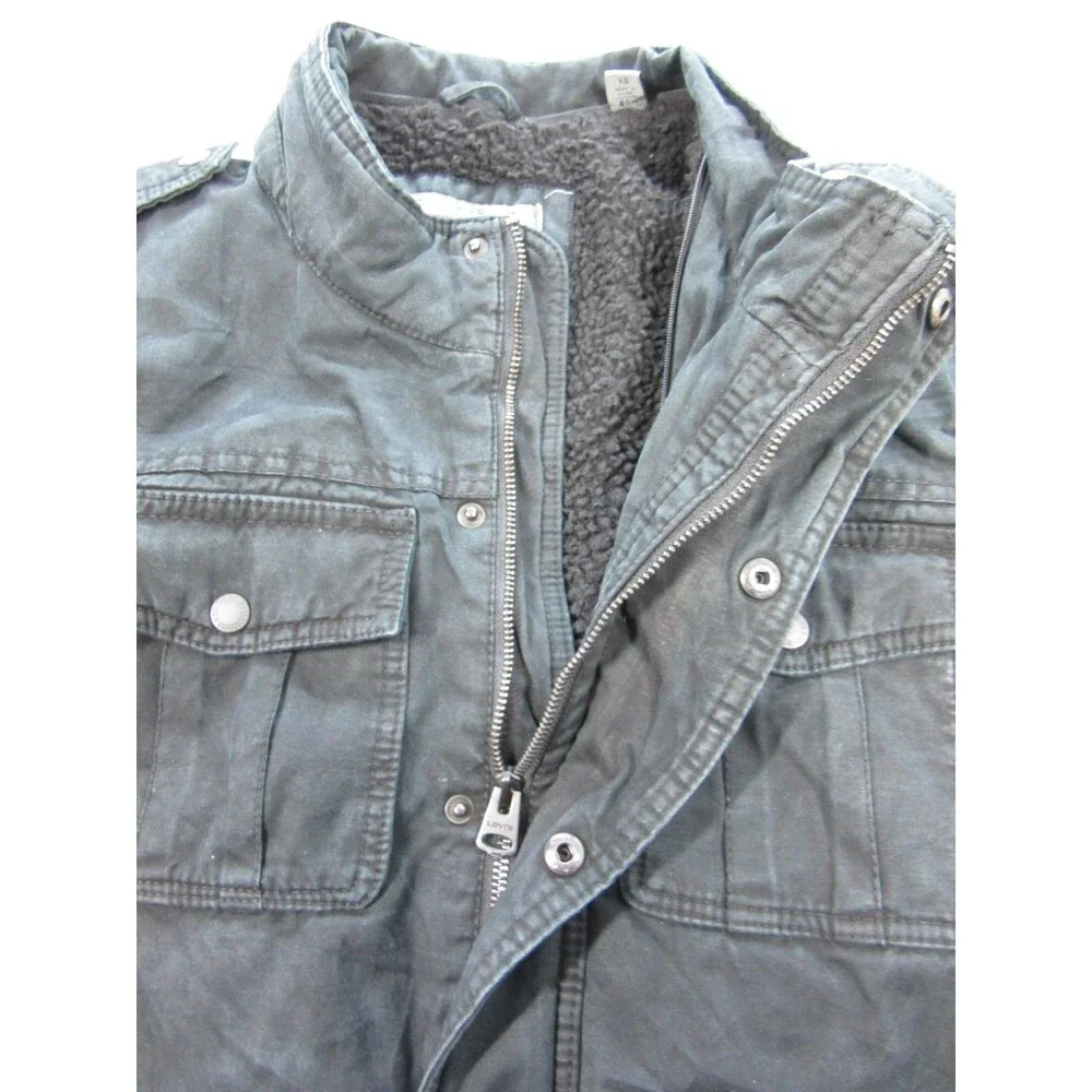 Levi’s Denim Jean Jacket Men’s Small Black Sherpa Lined Trucker Retro Y2K
